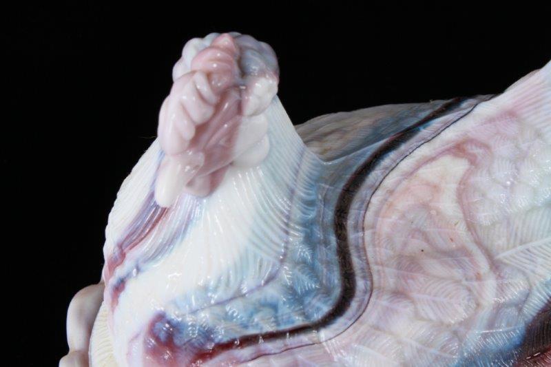 Purple Slag Glass Lidded Hen Dish