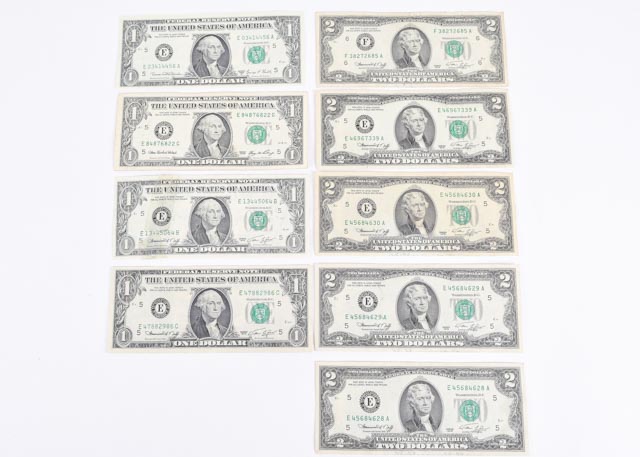 Group of United States Paper Currency