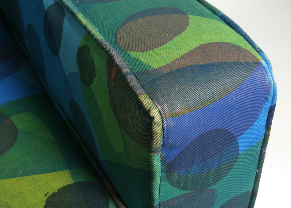 Blue and Green Upholstered Club Chair