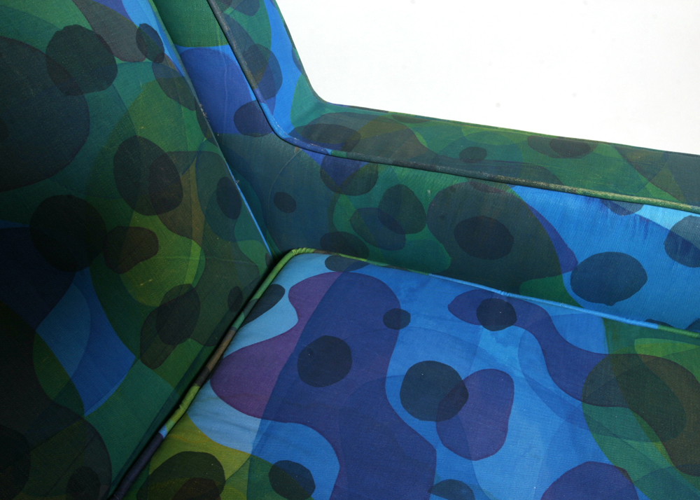 Blue and Green Upholstered Club Chair