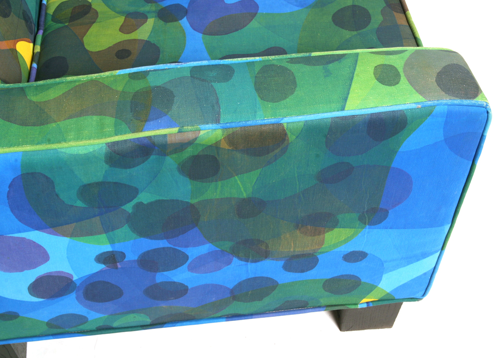 Blue and Green Upholstered Club Chair