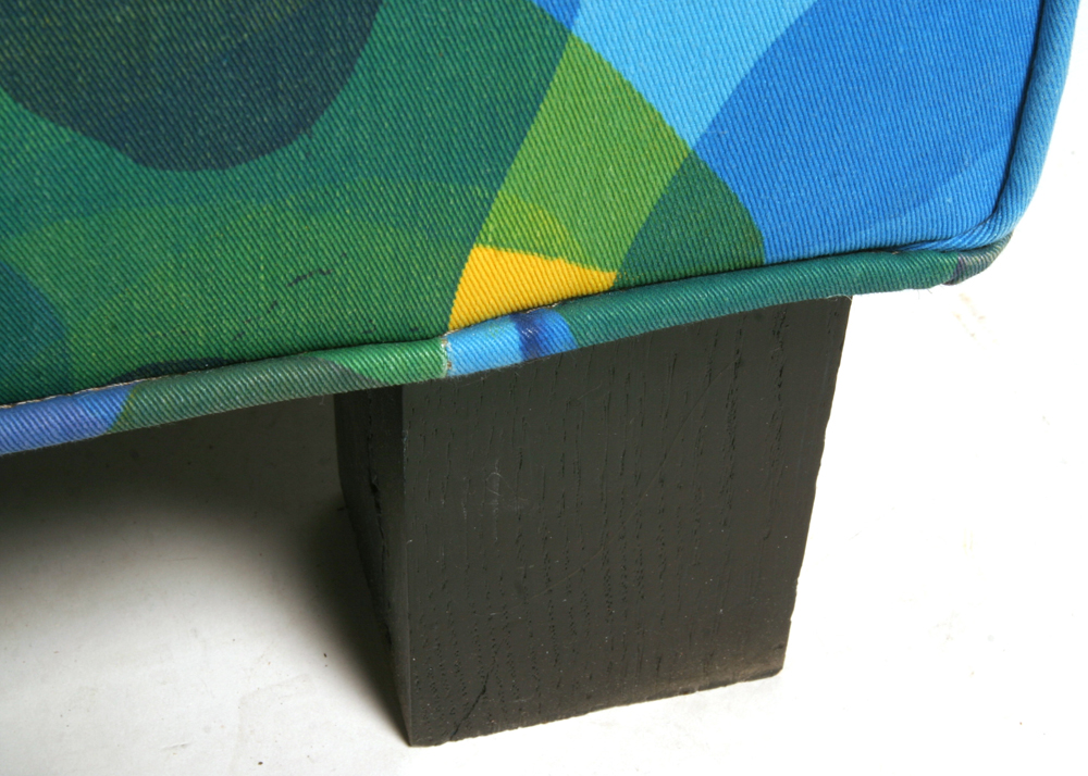 Blue and Green Upholstered Club Chair