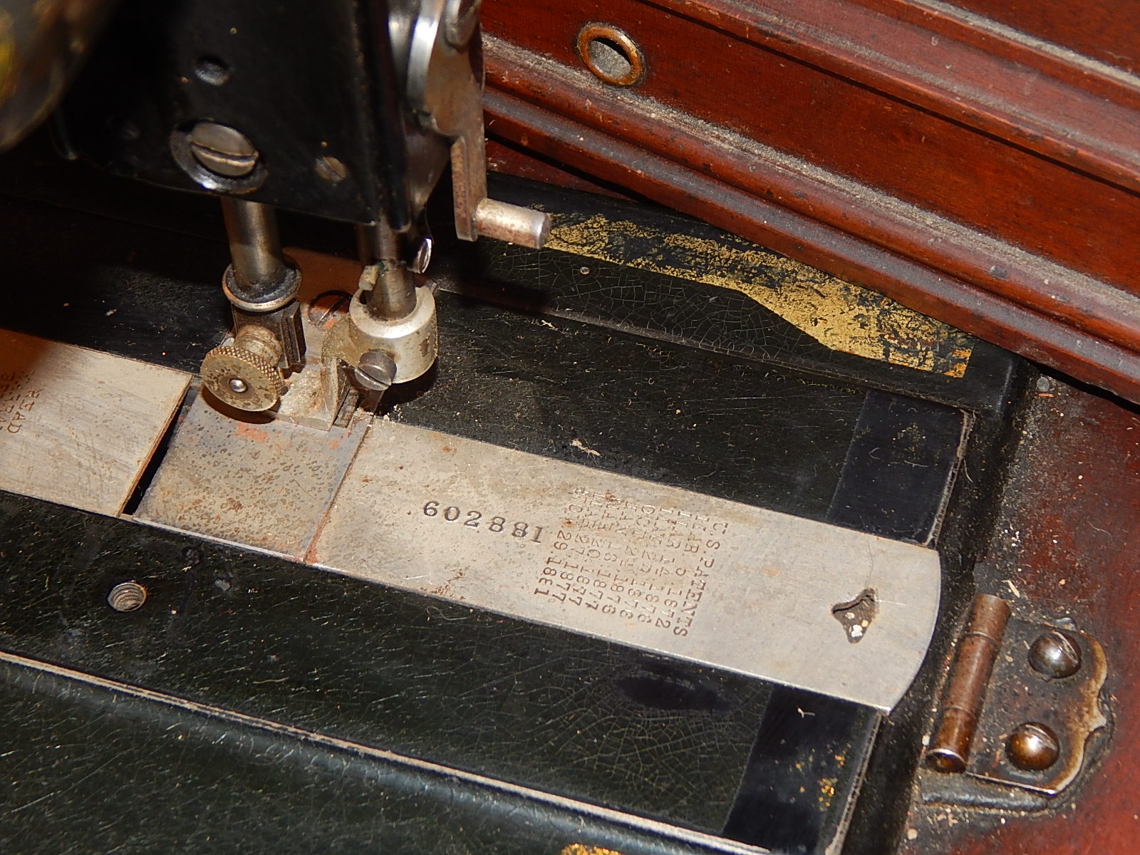 Antique White Sewing Machine and Stand