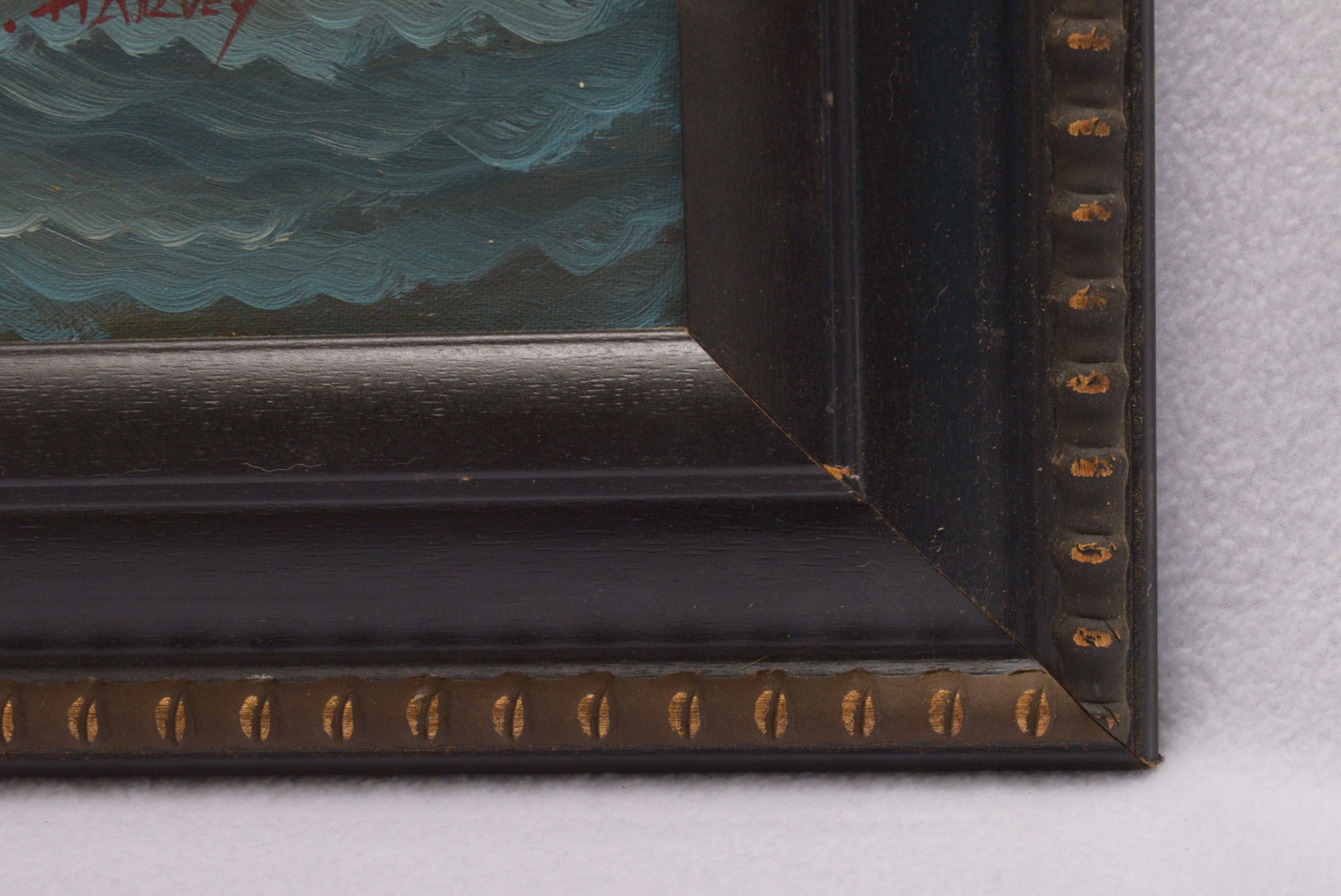 Battling Ships Oil Painting by J Harvey