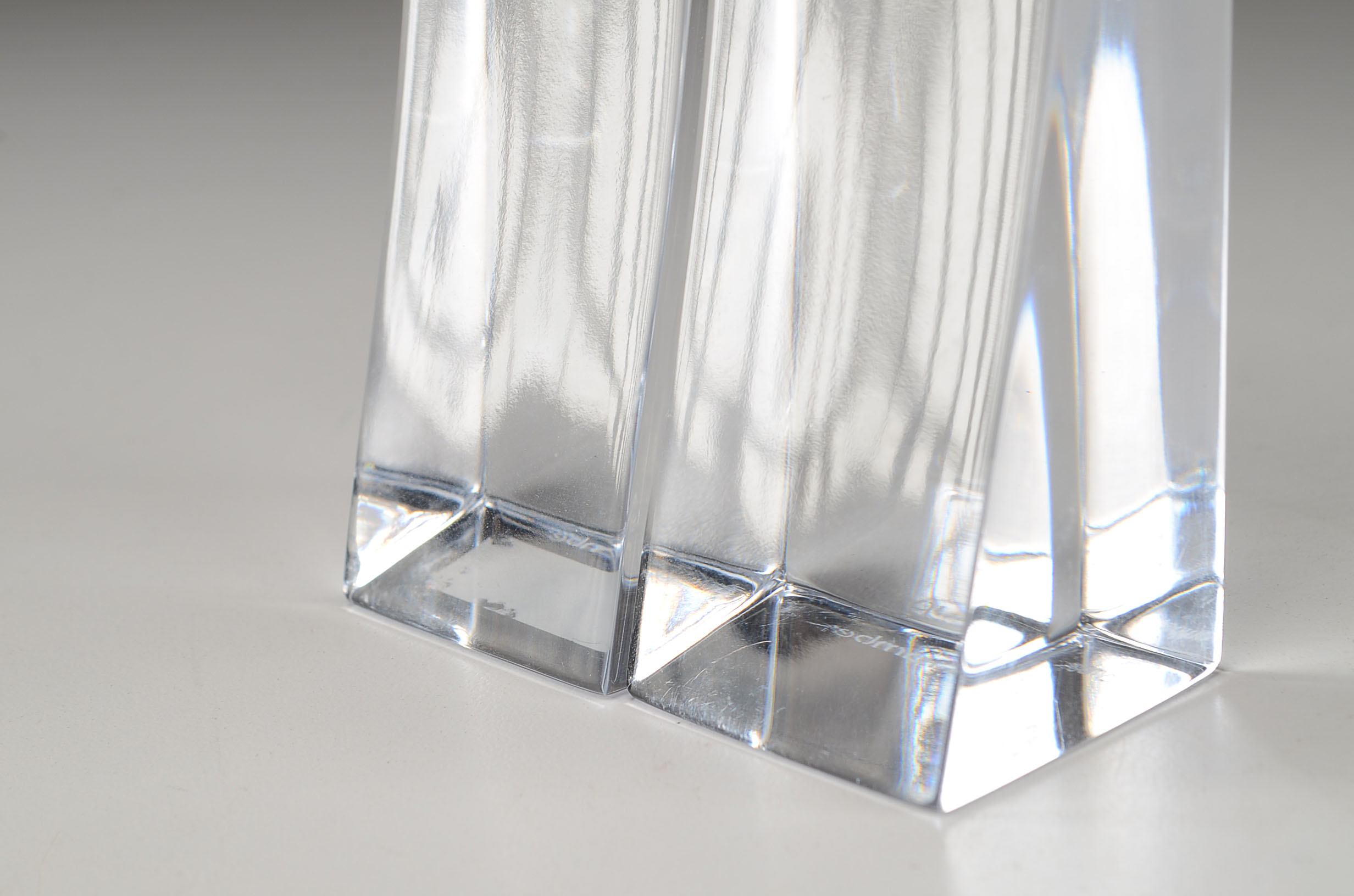 Nambe "Kissing" Crystal Candlesticks