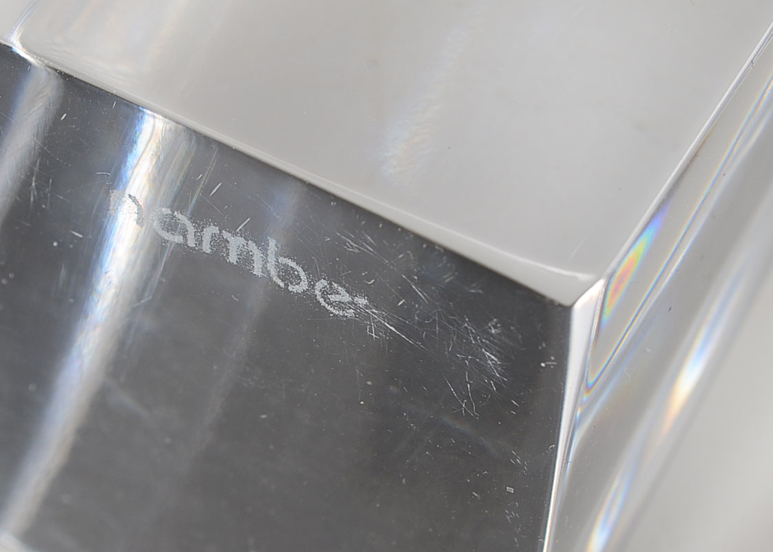 Nambe "Kissing" Crystal Candlesticks