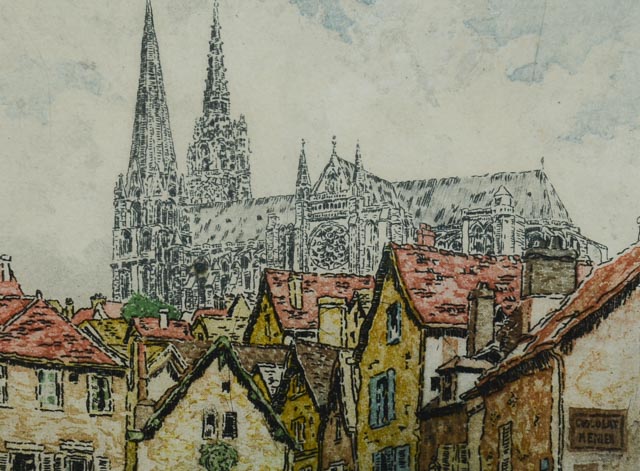 Pair of Color Etchings of Cologne, Germany