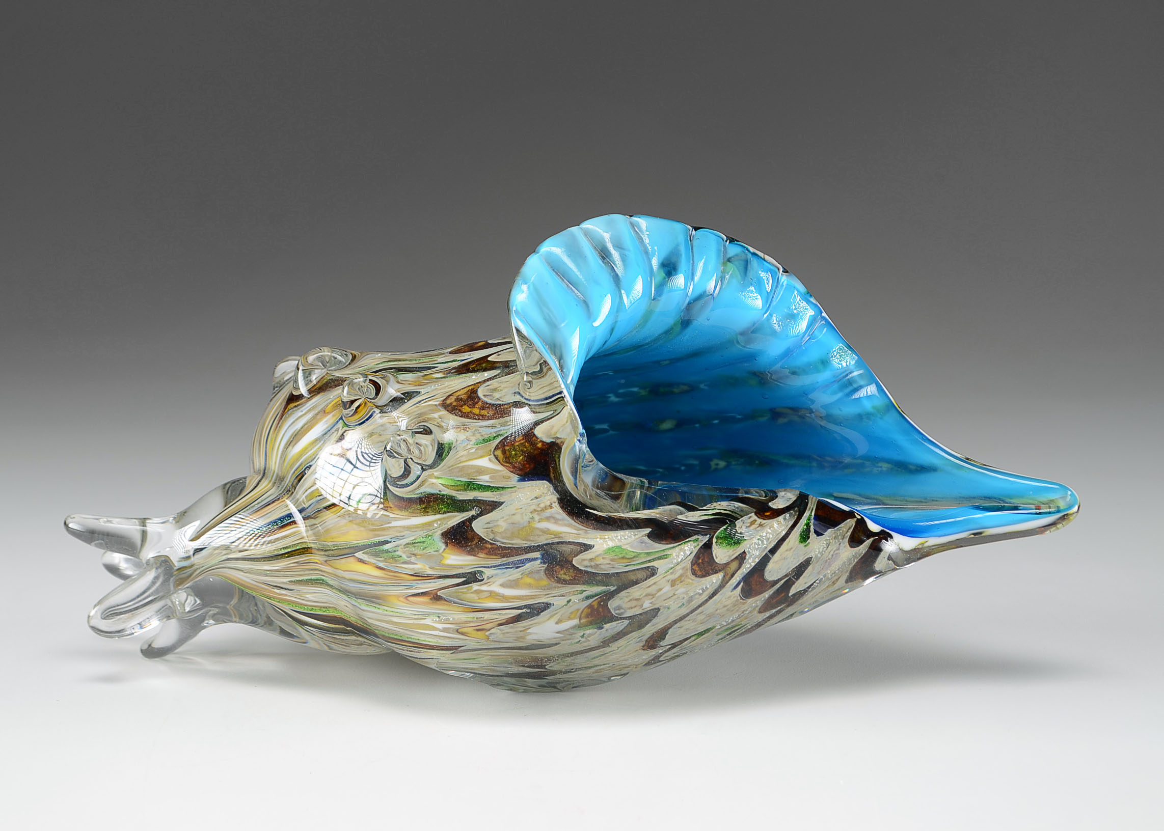 Handblown Murano Art Glass Conch Shell