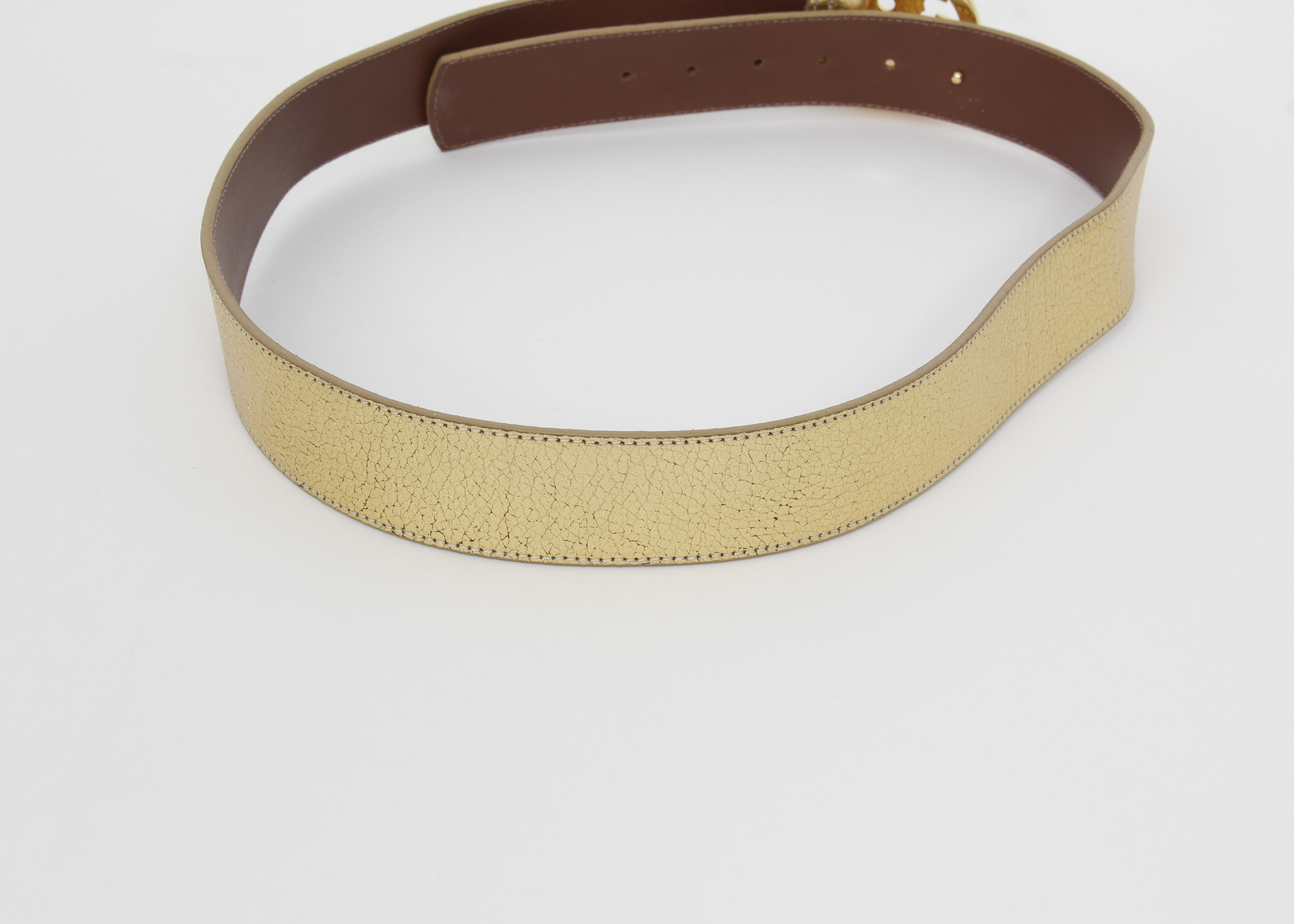 Tory Burch Gold Tone Leather Belt