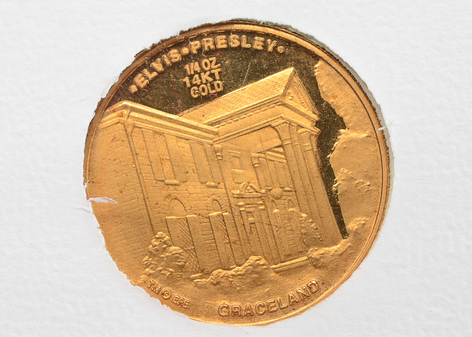 Elvis Presley 14K Gold Coin and First Day of Issue Stamp