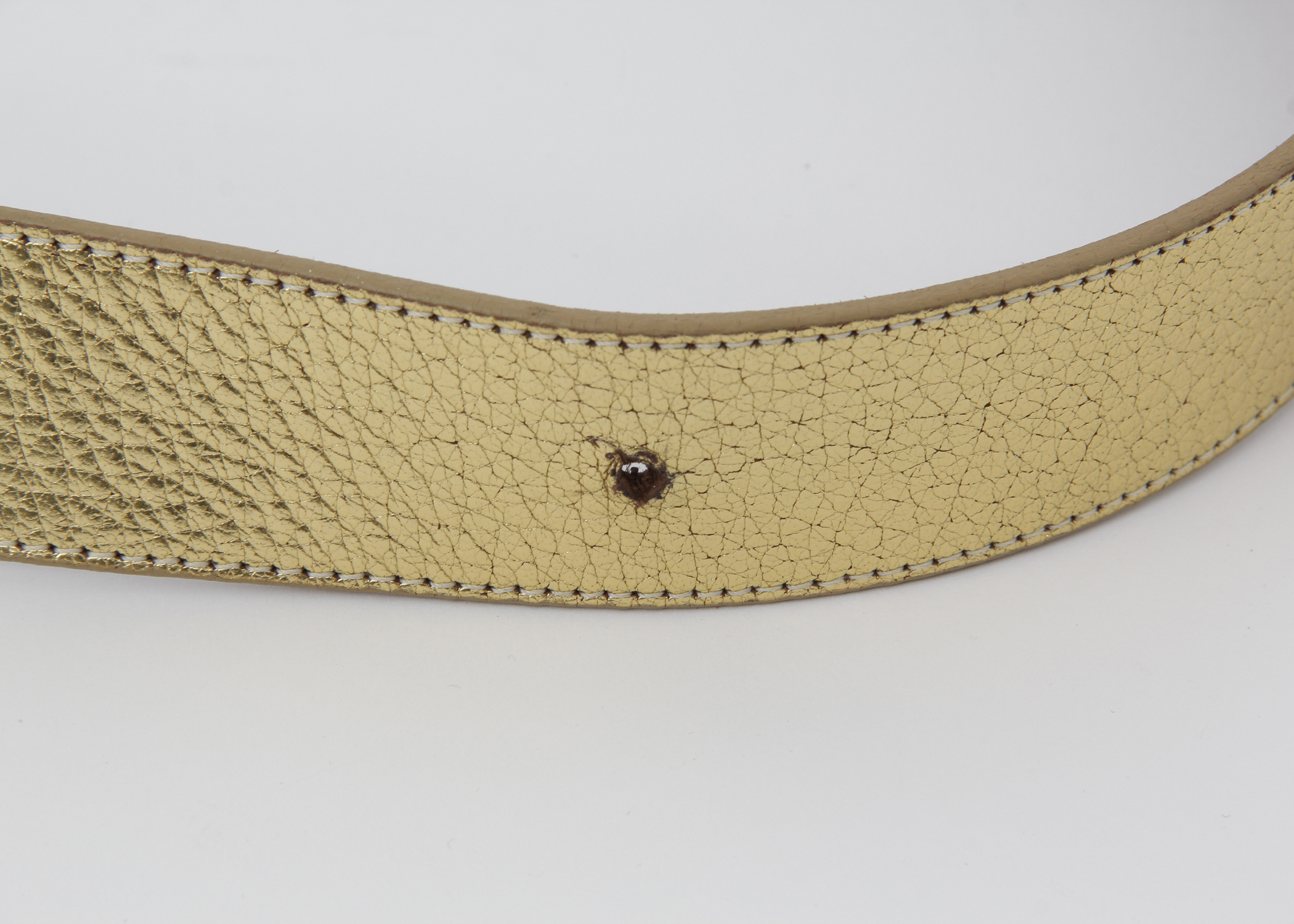 Tory Burch Gold Tone Leather Belt