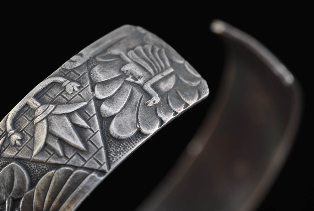 Silver Tone Charm Bracelet and Cuff Bracelet