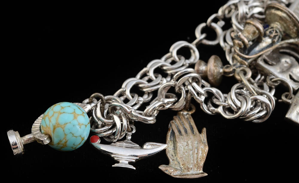 Sterling Silver Bracelet with Charms