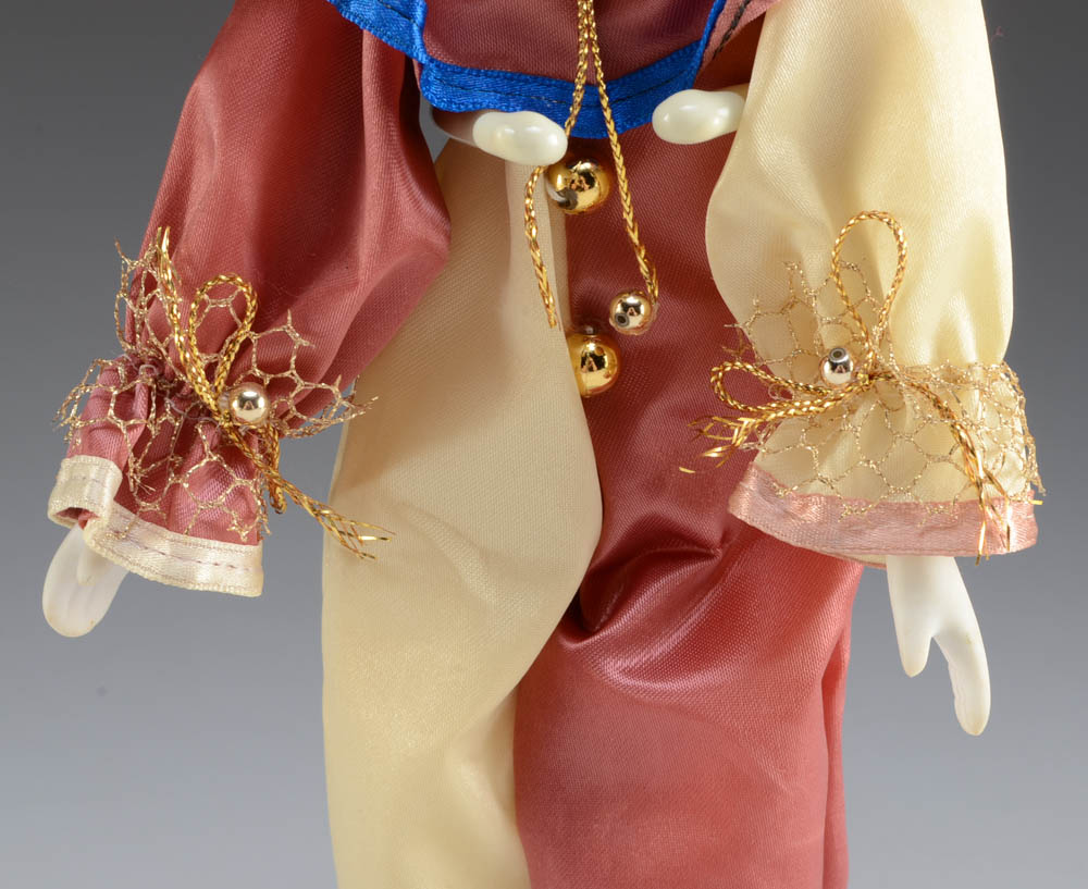 Vintage Silvestri Beige, Red and Blue Harlequin Doll