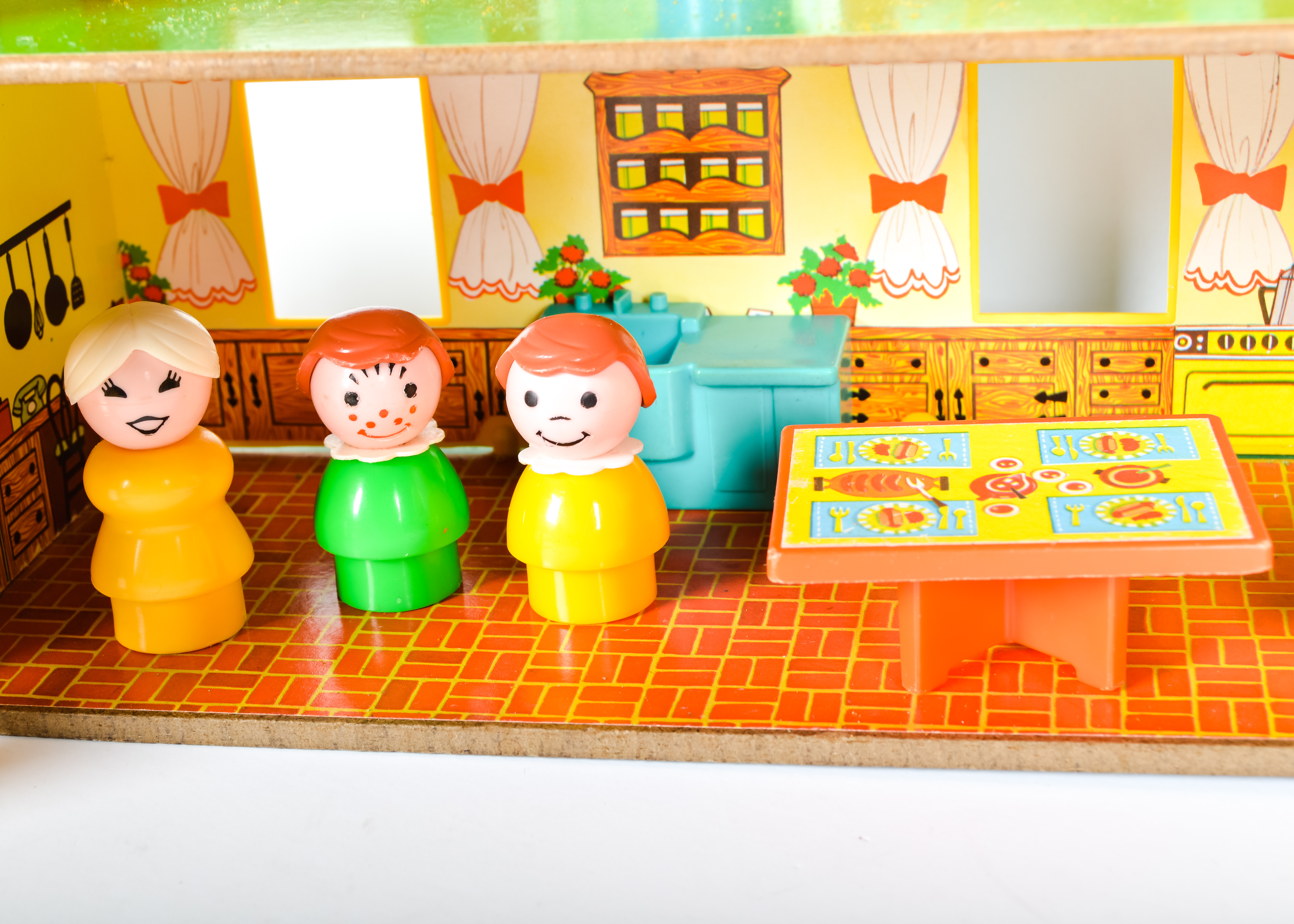 1969 Fisher Price Little People Play Family House with Extras