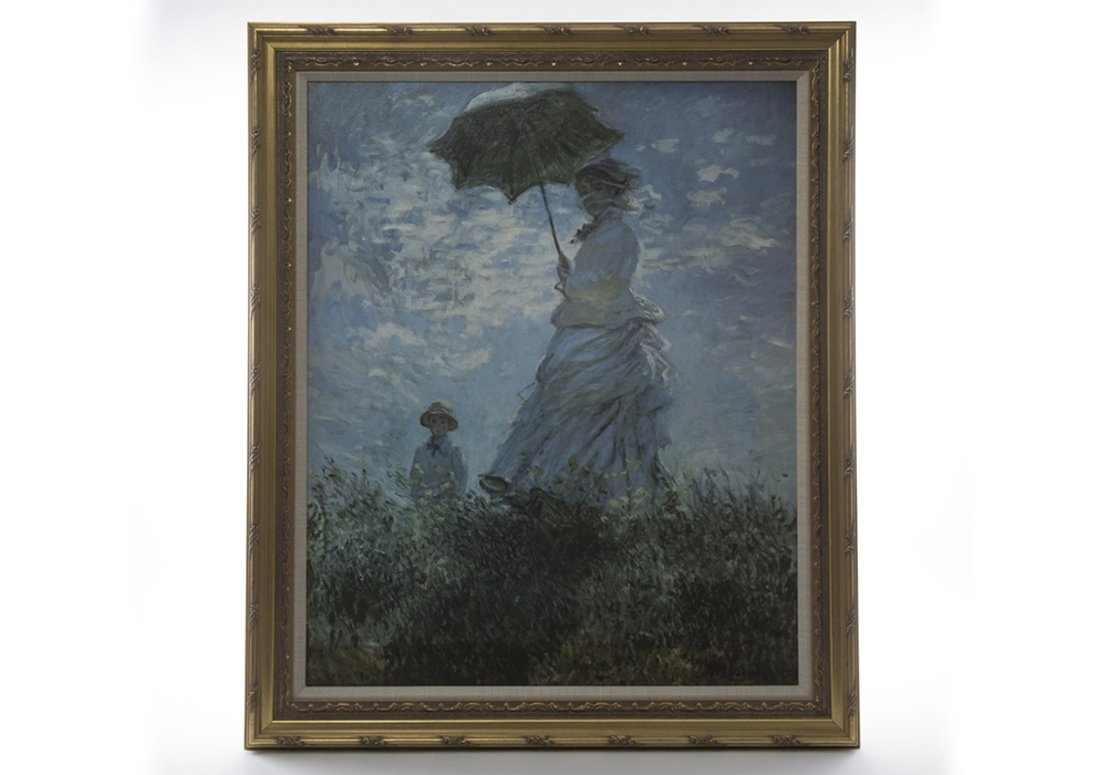 Framed Monet "La Promenade" Oil Painting Reproduction