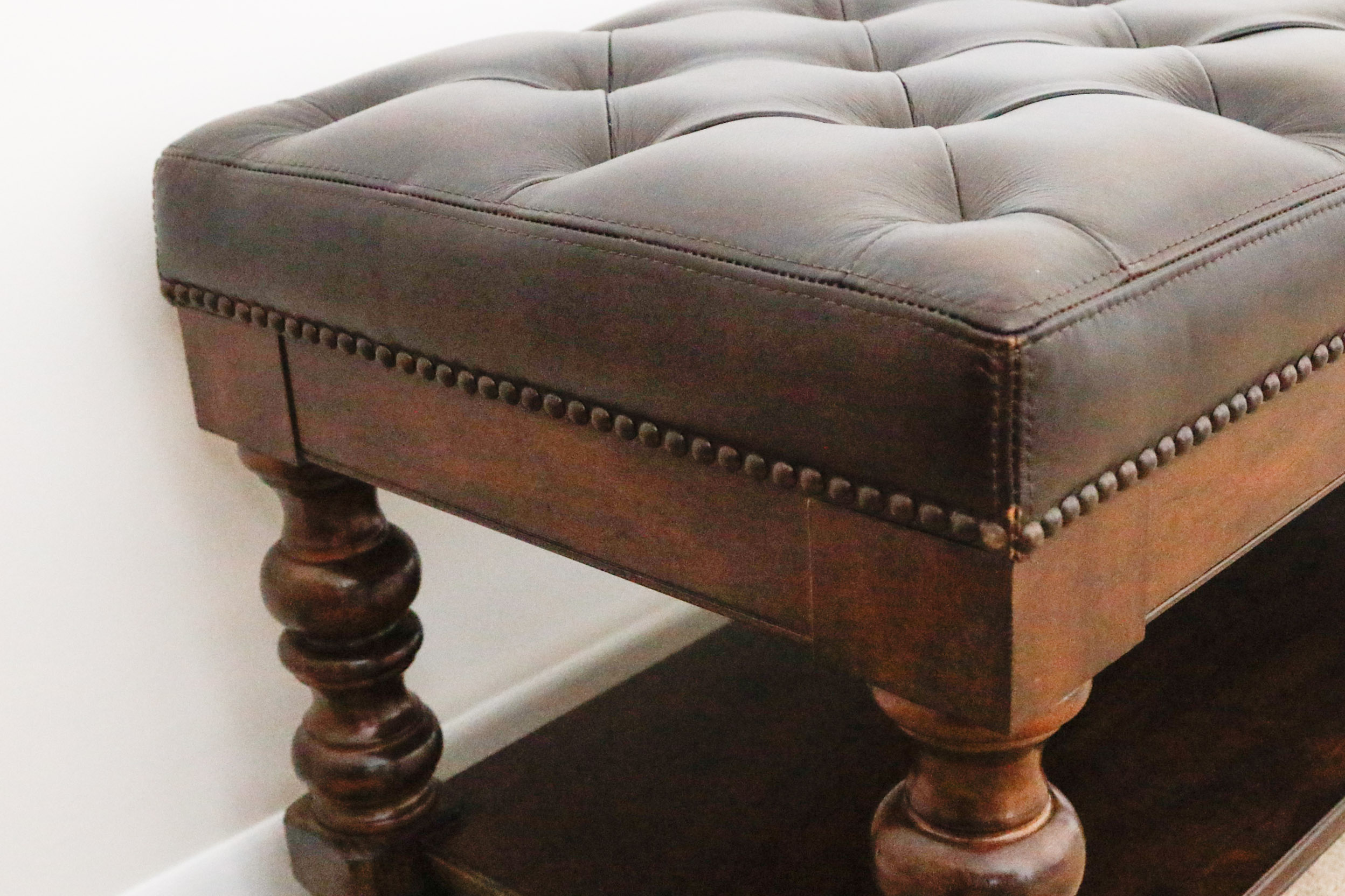 Leather Tufted Bench by Bernhardt for Haverty's
