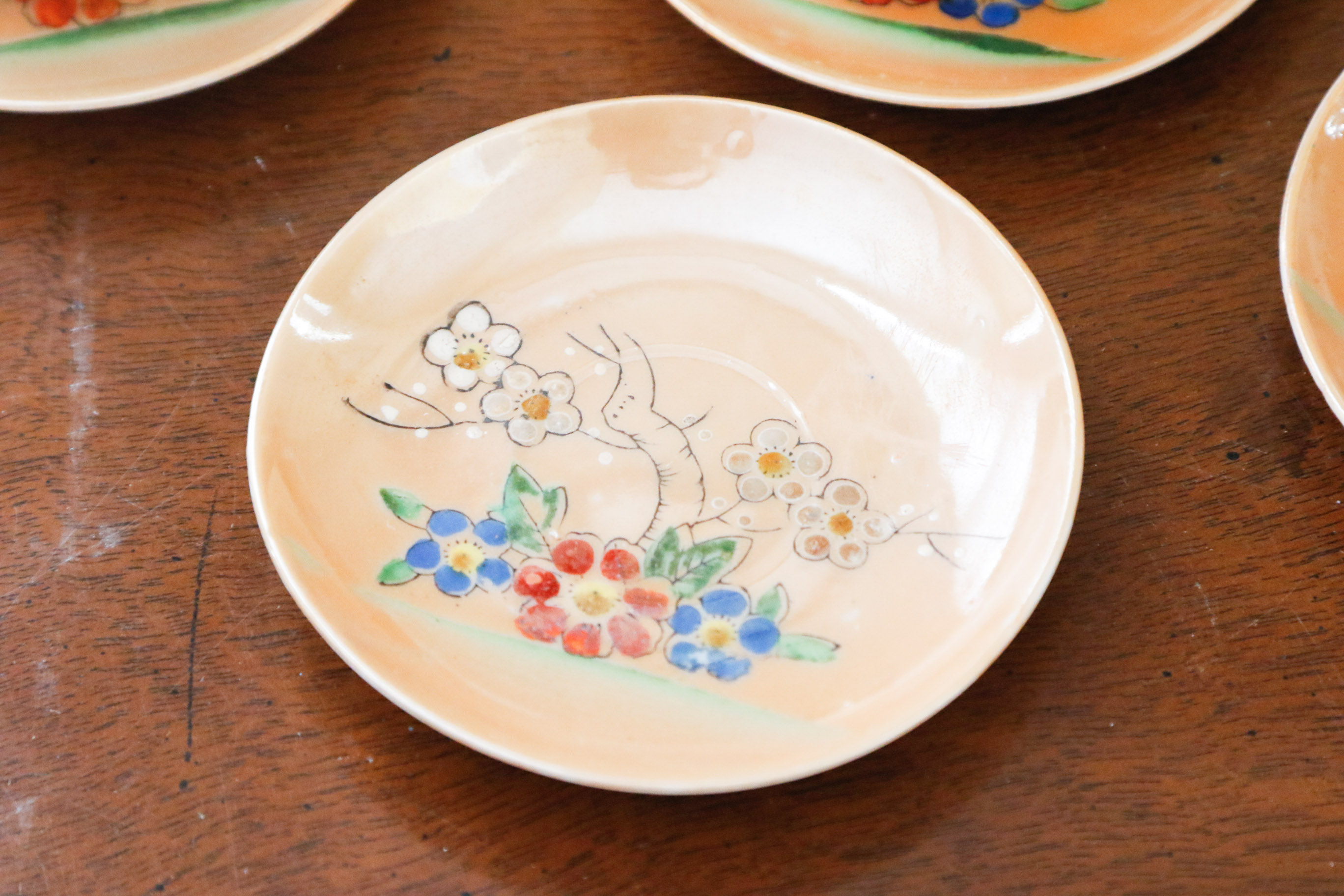 Occupied Japan Peach Lusterware Child's Tea Set