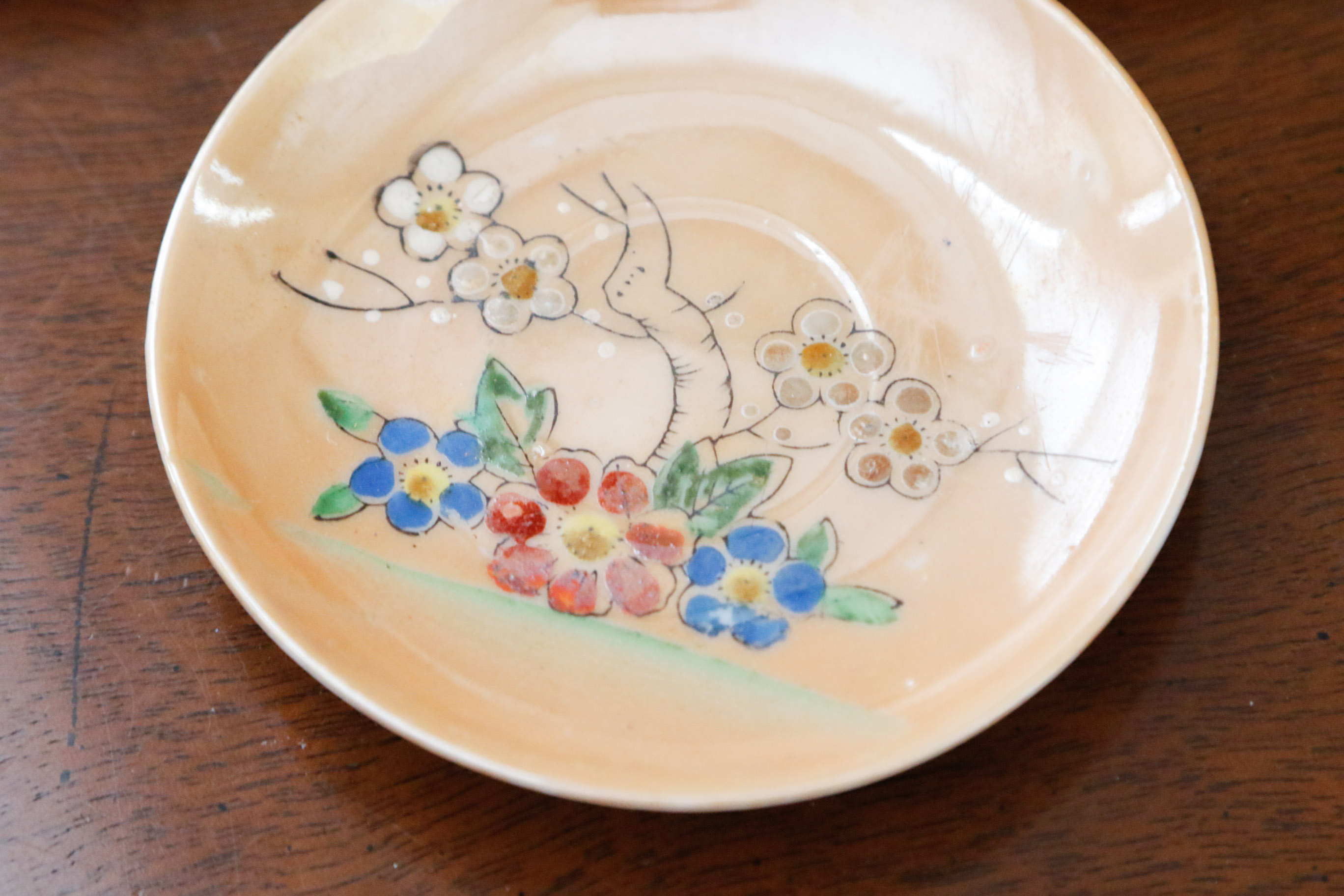 Occupied Japan Peach Lusterware Child's Tea Set