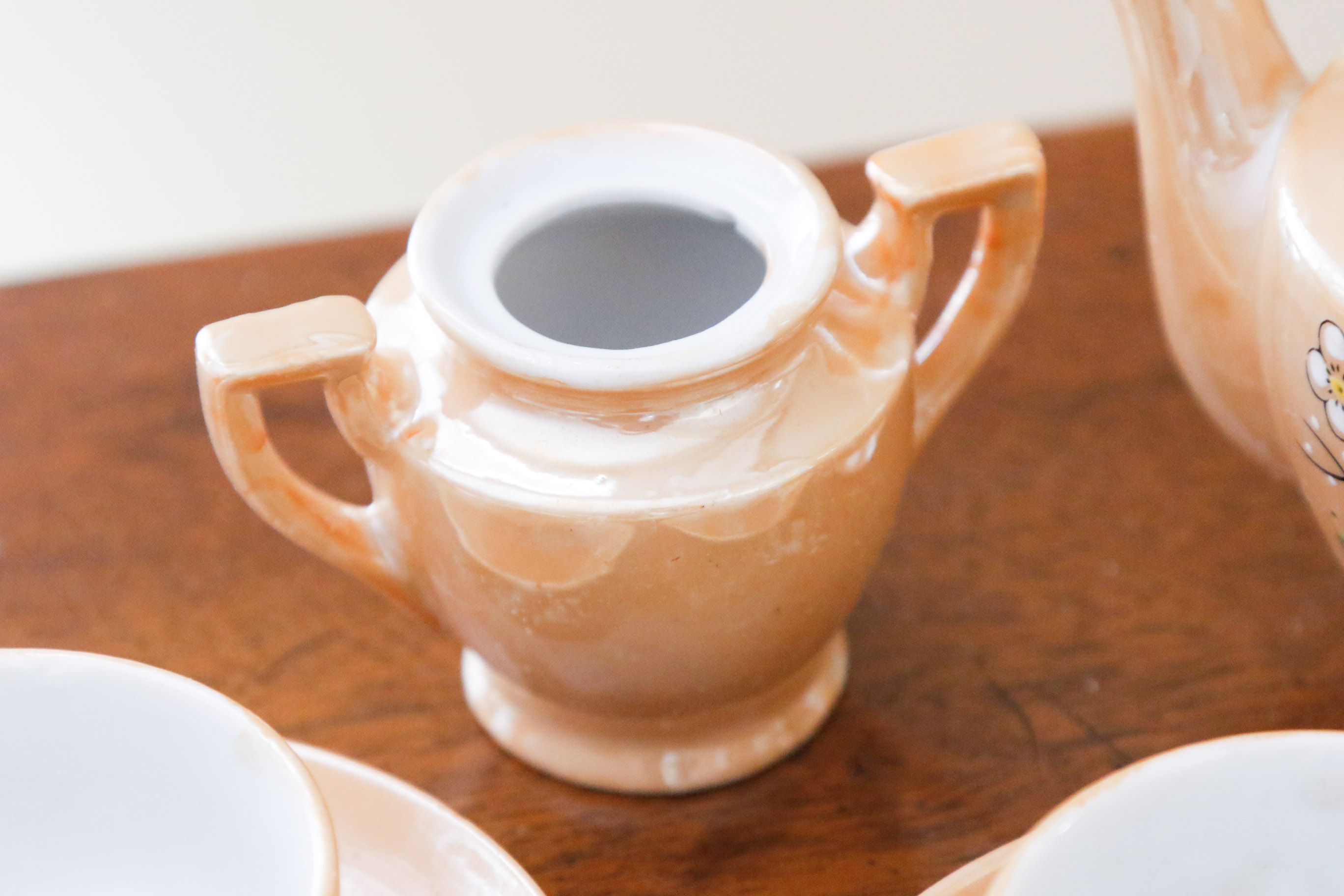 Occupied Japan Peach Lusterware Child's Tea Set