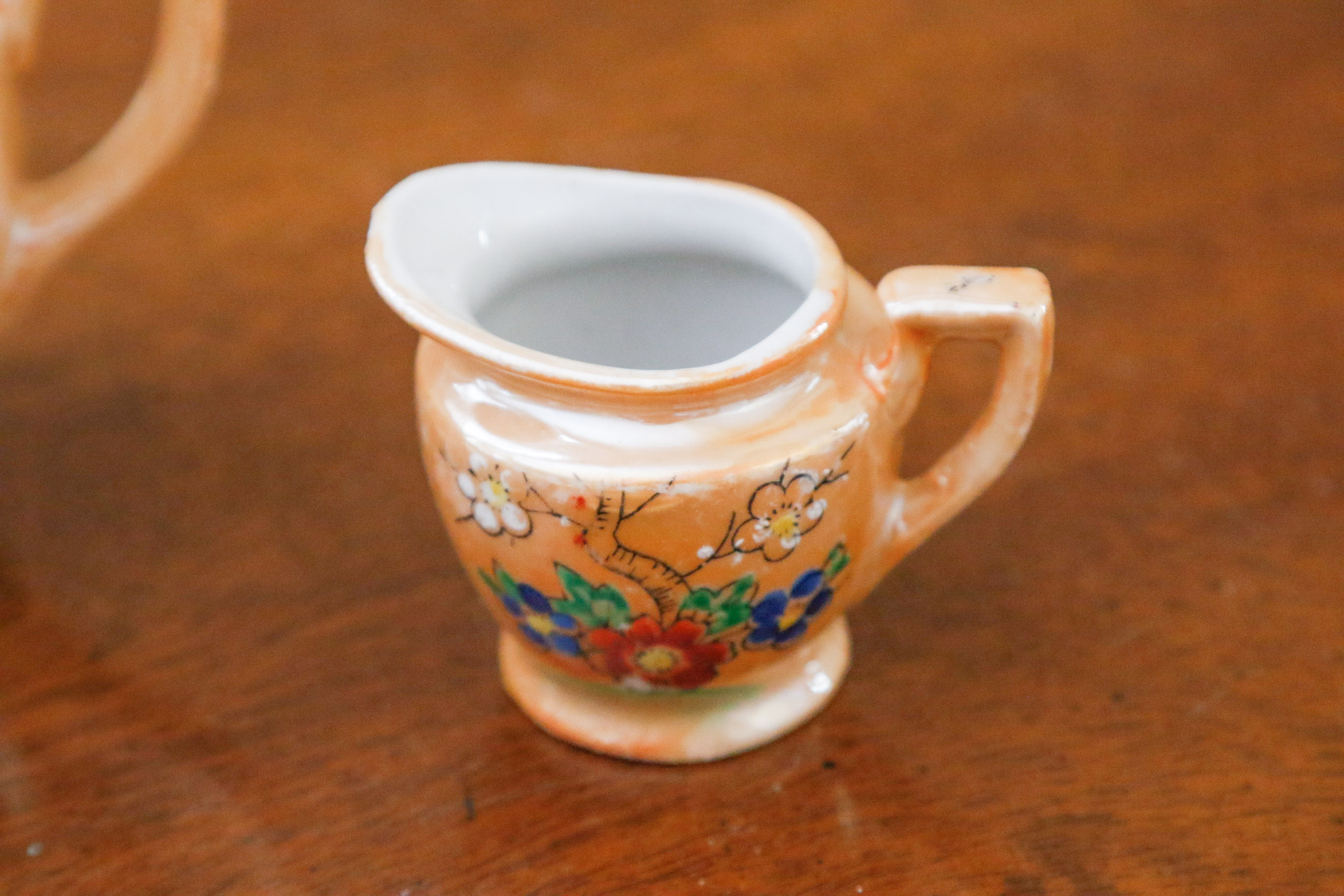 Occupied Japan Peach Lusterware Child's Tea Set