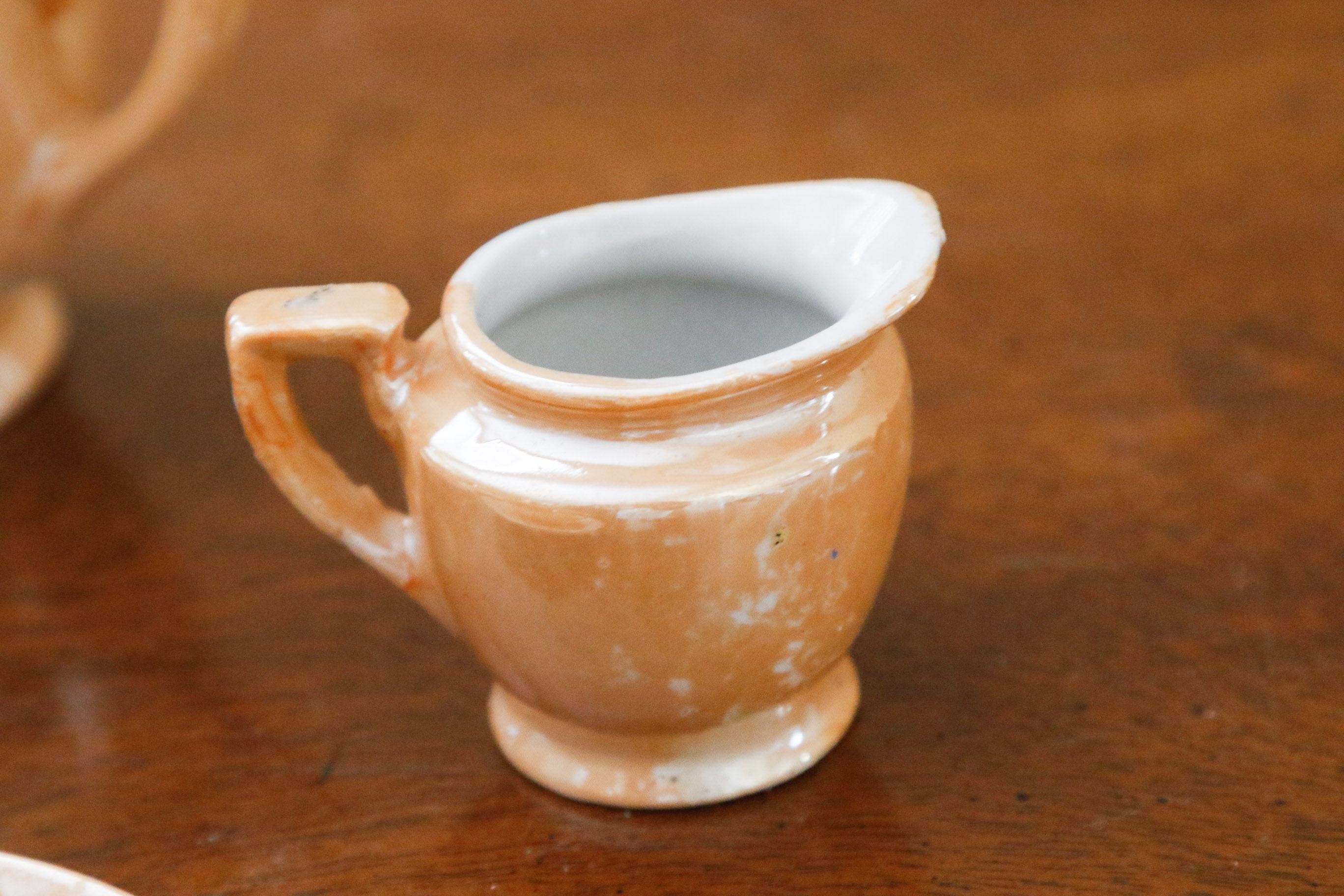Occupied Japan Peach Lusterware Child's Tea Set