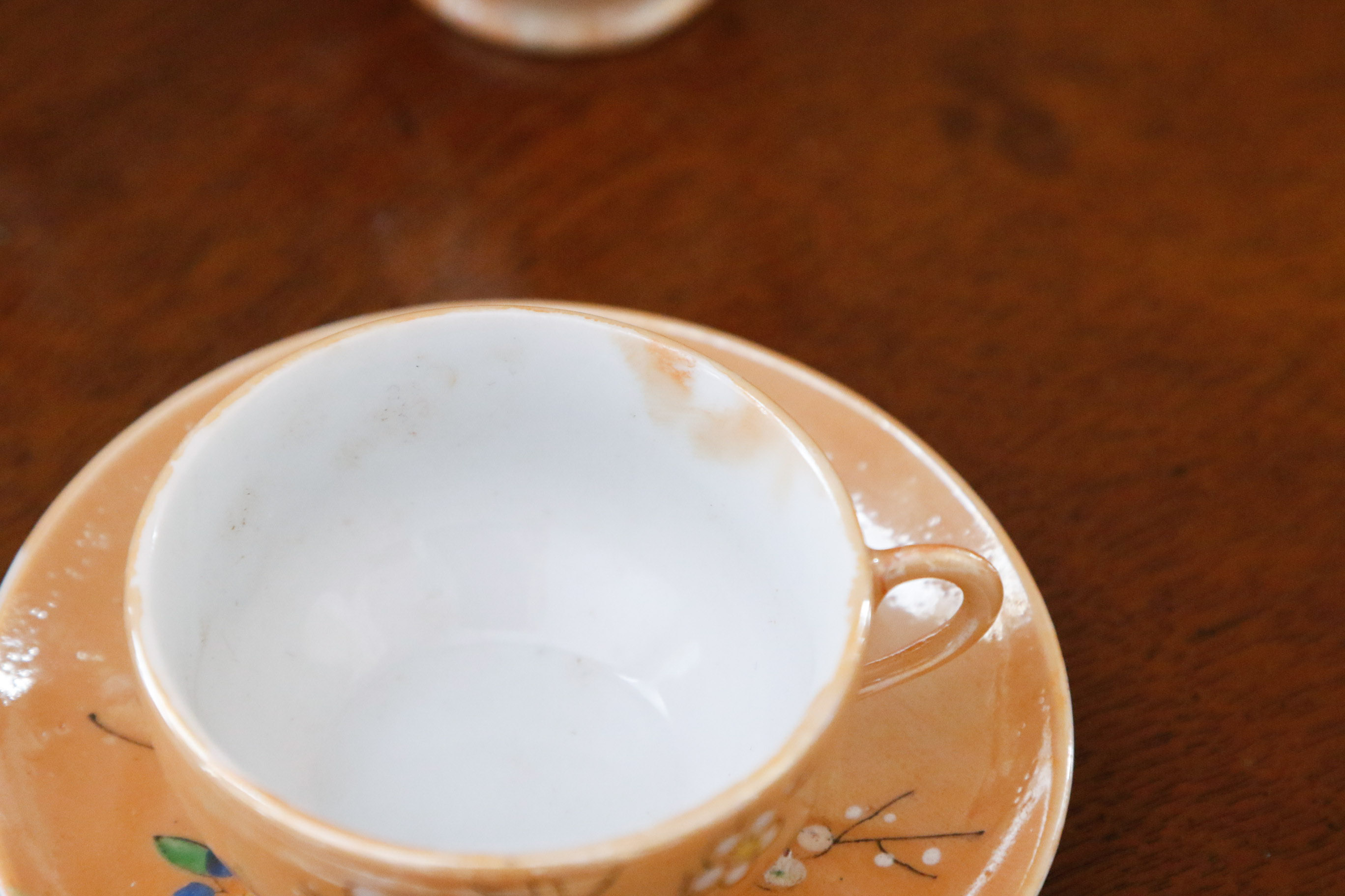 Occupied Japan Peach Lusterware Child's Tea Set