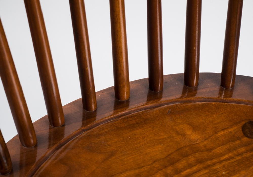 Hand Crafted Robert Treate Hogg Cherry Windsor Style Arm Chairs