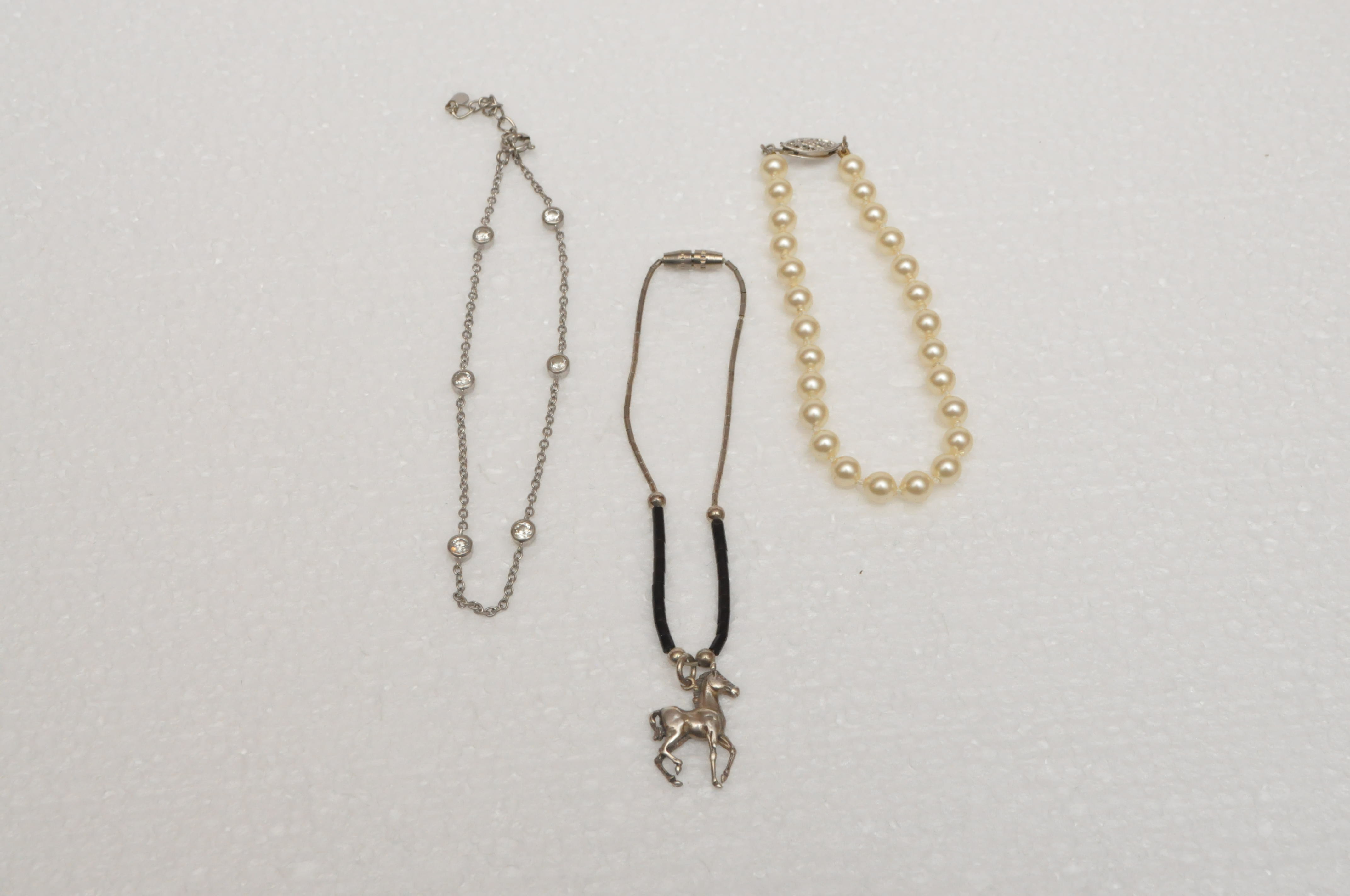 Trio of Assorted Sterling Silver Bracelets