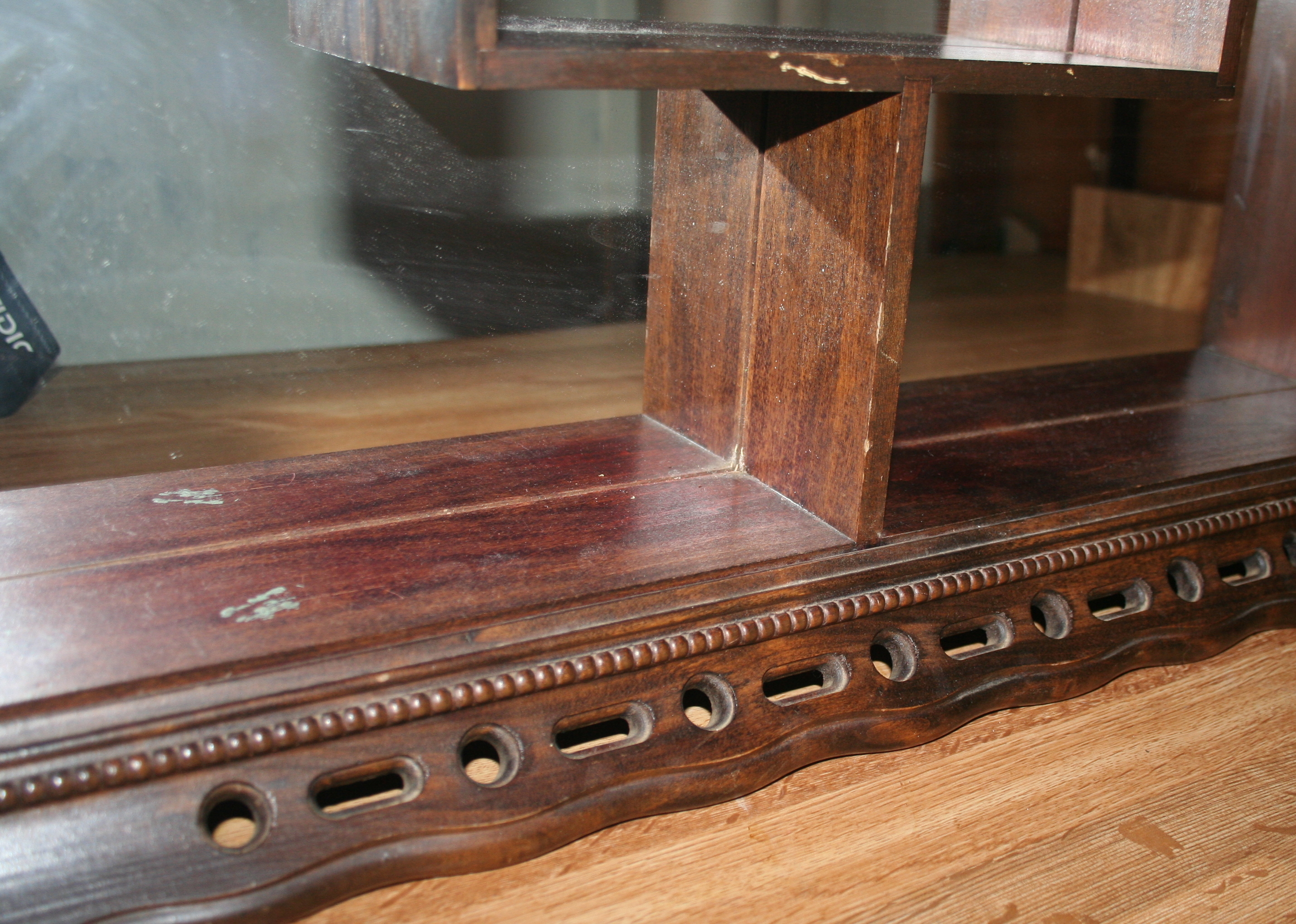 Wall-Mount Curio Shelf With Mirror Back