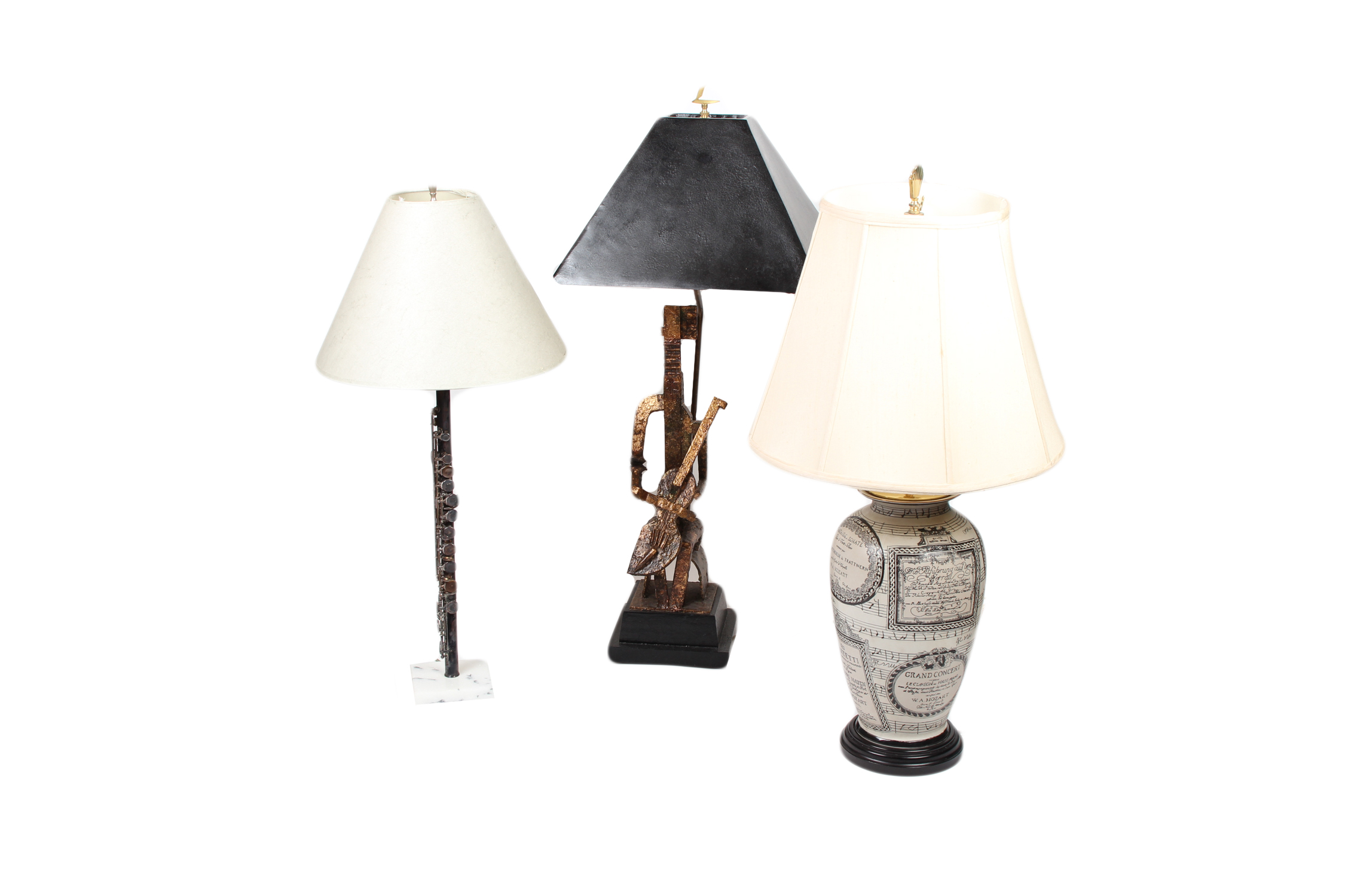 Trio of Music Themed Lamps