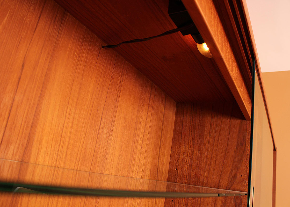 Contemporary Modern Poplar China Cabinet