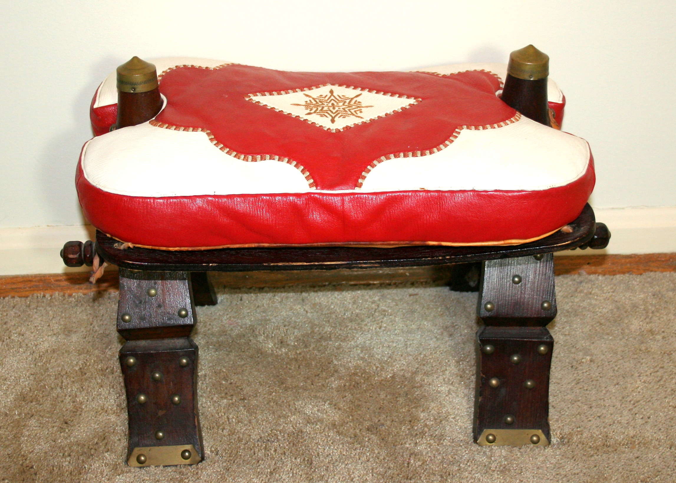 Vintage Camel Saddle Footstool
