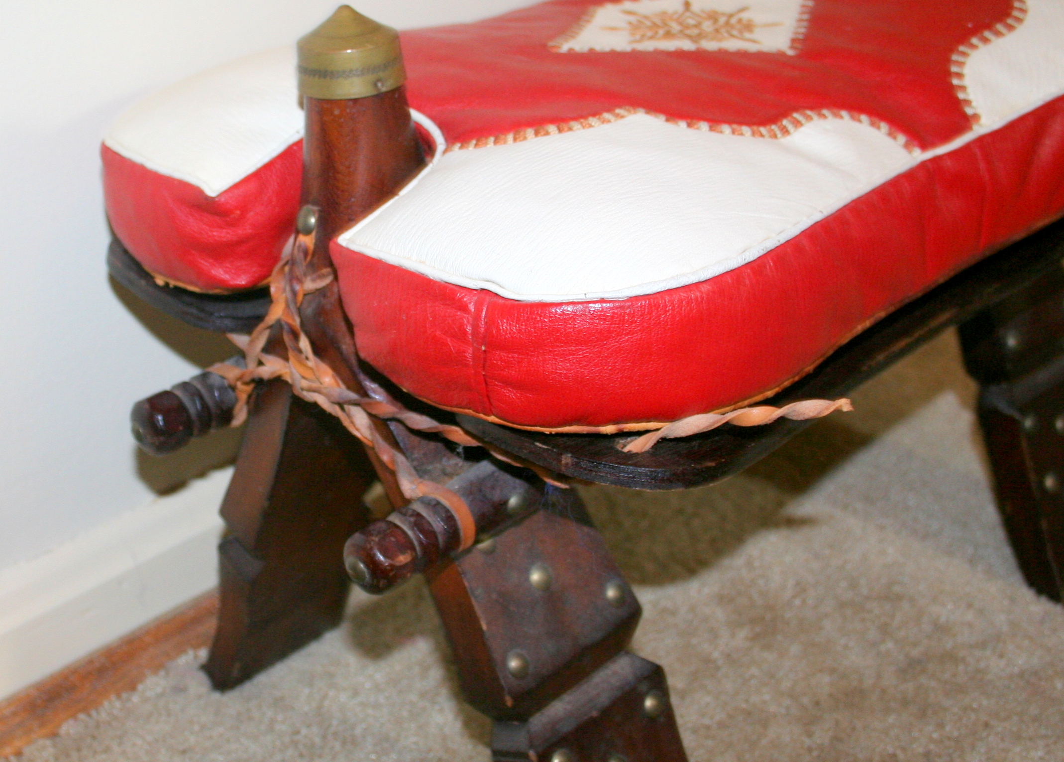Vintage Camel Saddle Footstool