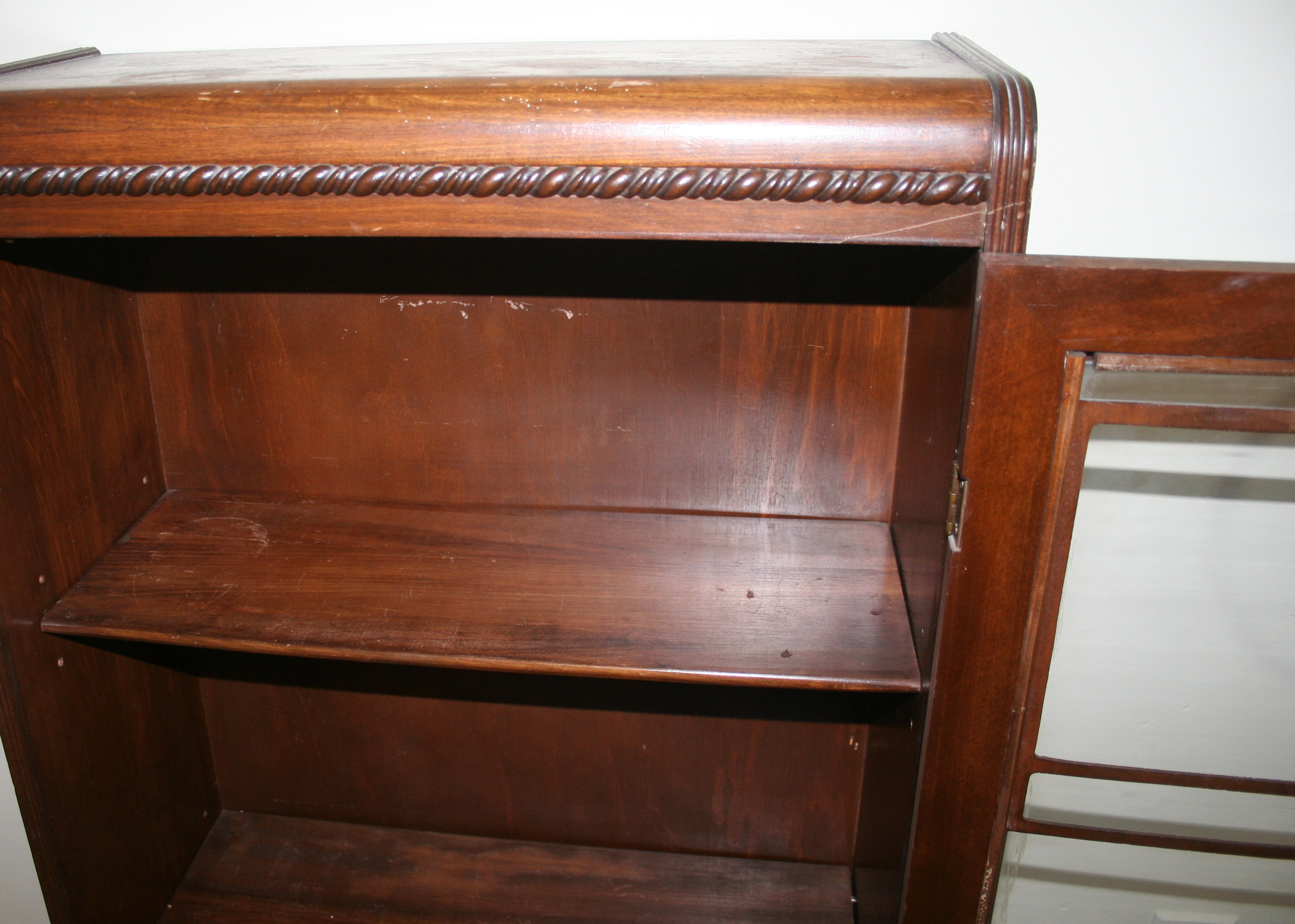 Vintage Art Deco Glass Front Bookcase