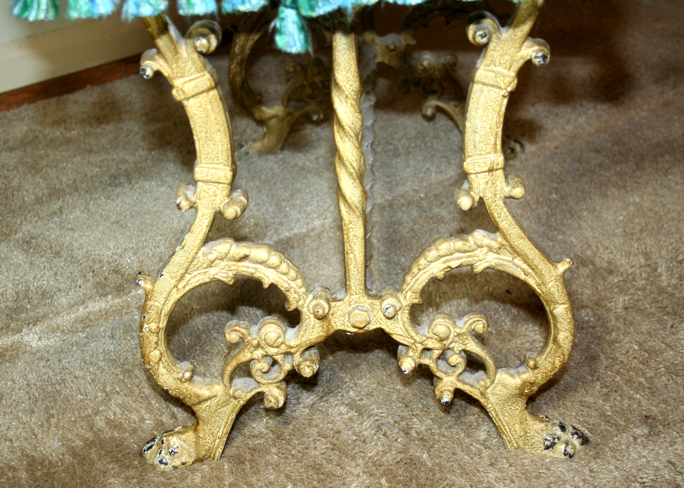 Antique Wrought Iron Bench With New Upholstery