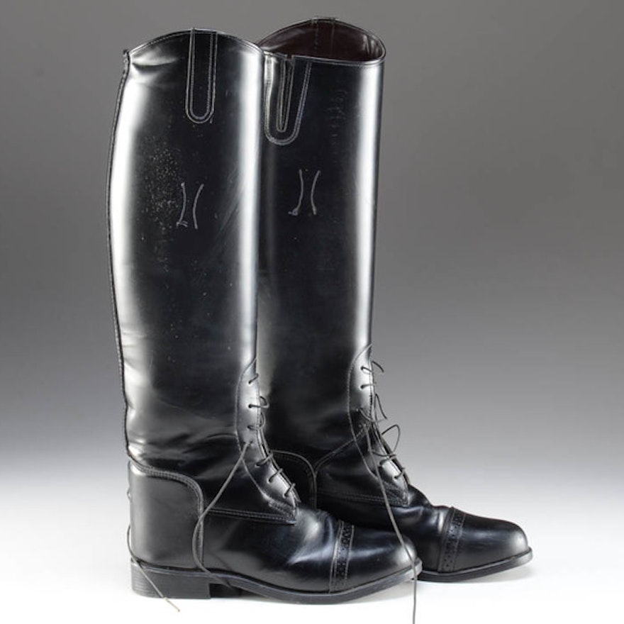 Devon Aire Black Leather Riding Boots