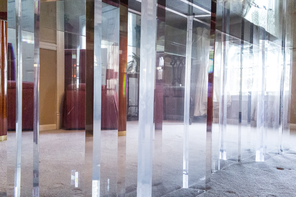 Jeffrey Bigelow Glass and Lucite Dining Room Table