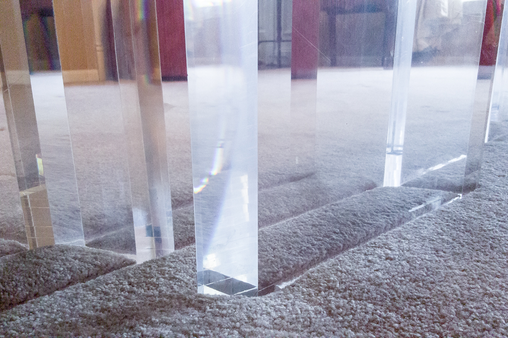 Jeffrey Bigelow Glass and Lucite Dining Room Table