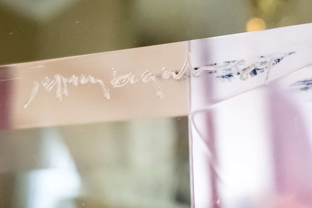 Jeffrey Bigelow Glass and Lucite Dining Room Table