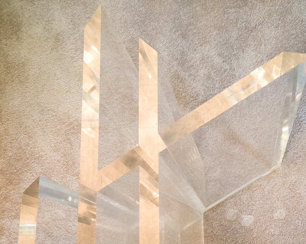 Jeffrey Bigelow Glass and Lucite Dining Room Table