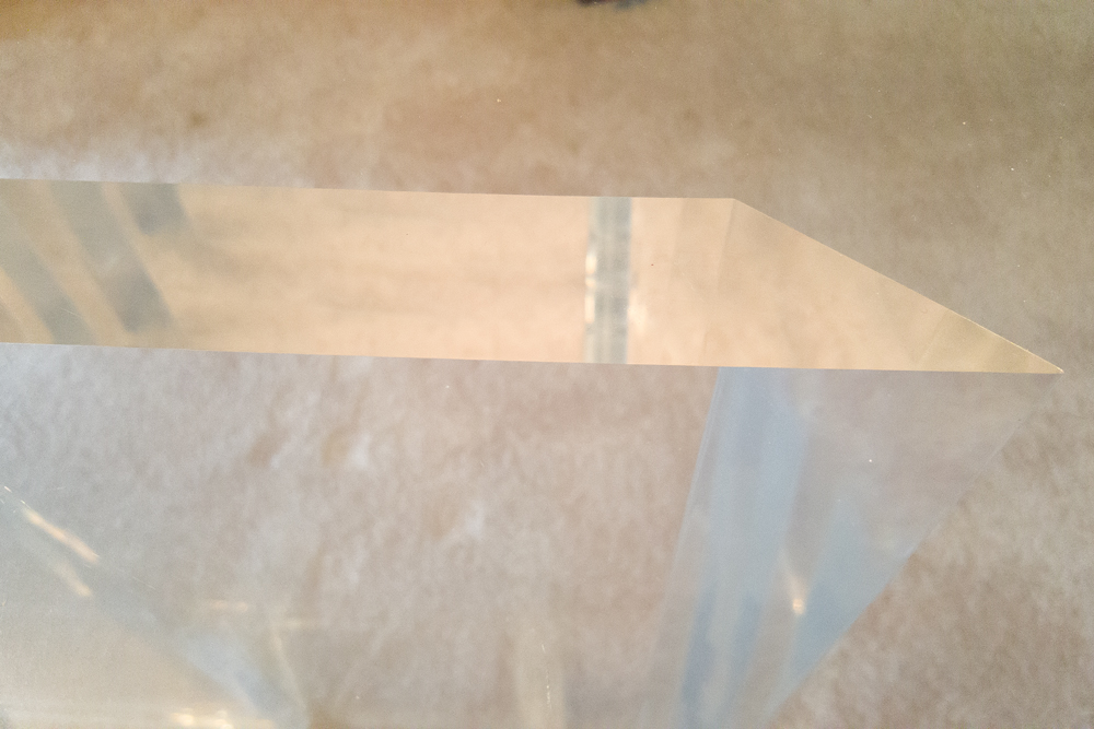 Jeffrey Bigelow Glass and Lucite Dining Room Table