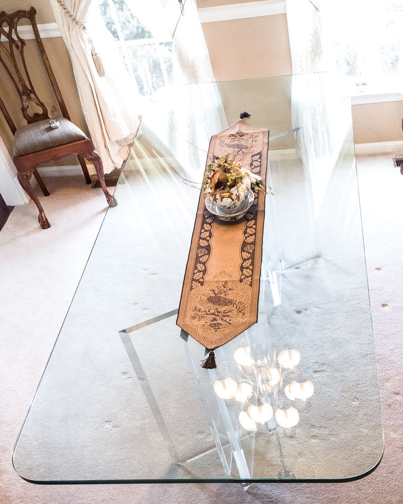 Jeffrey Bigelow Glass and Lucite Dining Room Table