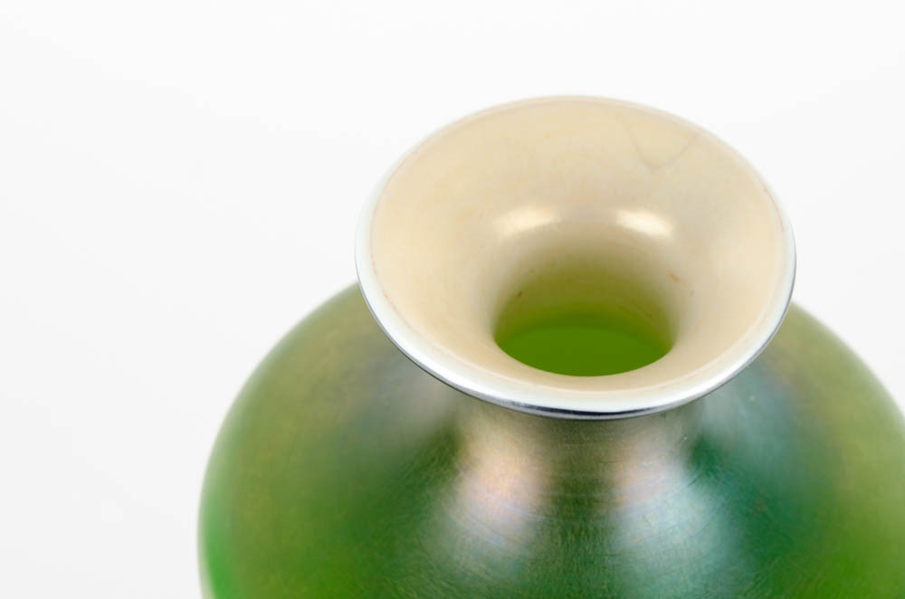 Signed Louis Comfort Tiffany Favrile Green Vase