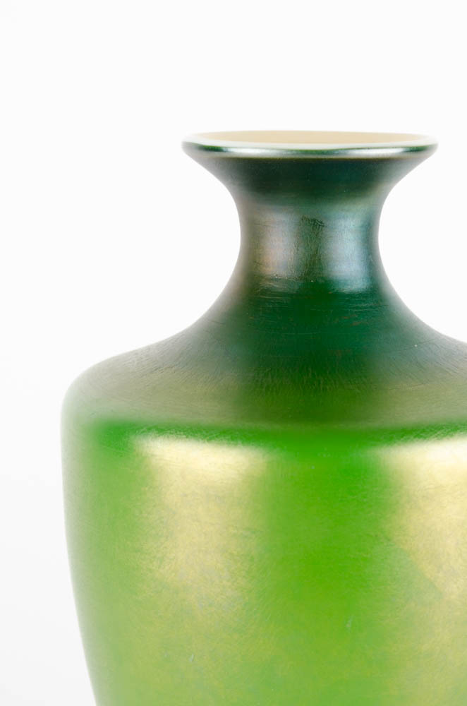Signed Louis Comfort Tiffany Favrile Green Vase
