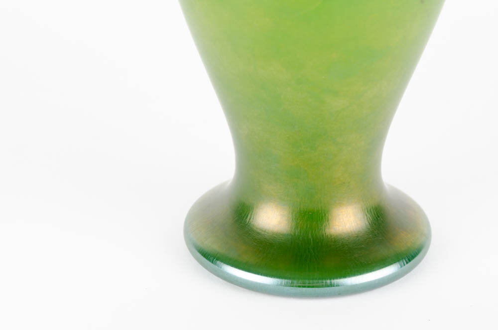 Signed Louis Comfort Tiffany Favrile Green Vase