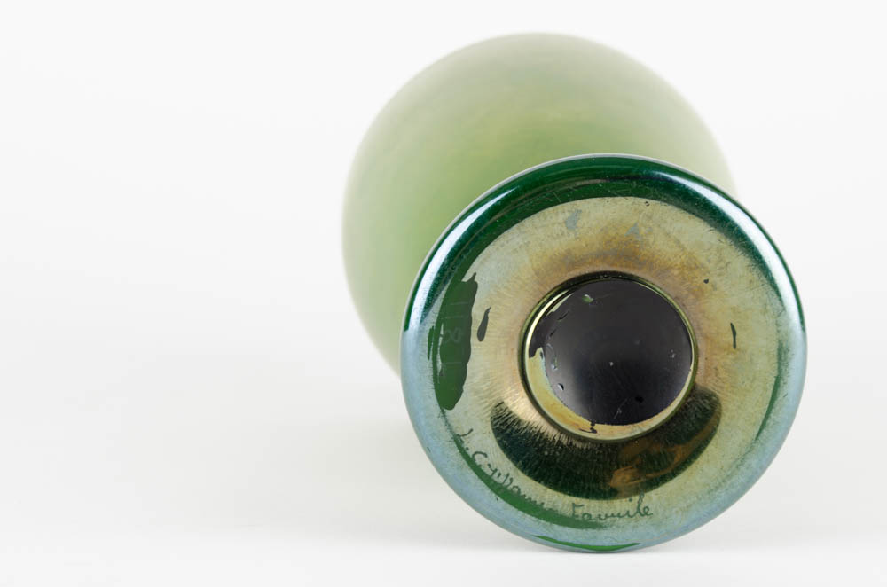 Signed Louis Comfort Tiffany Favrile Green Vase