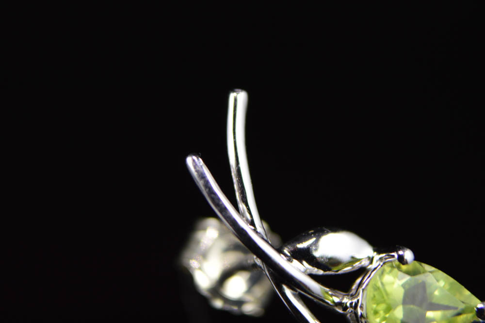 10K White Gold Peridot and Blue Topaz Earrings