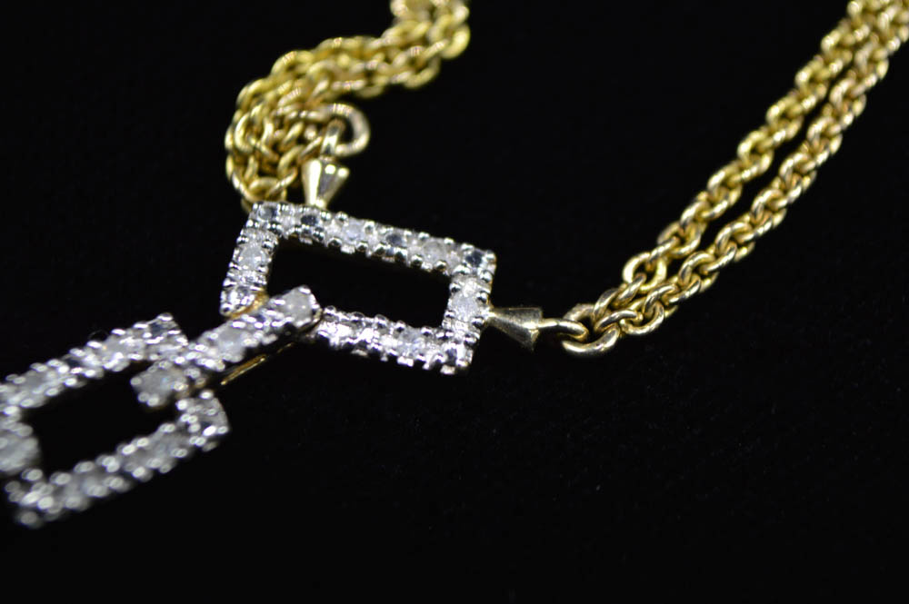 10K Gold and Diamond Pendant Necklace