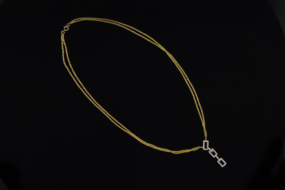 10K Gold and Diamond Pendant Necklace